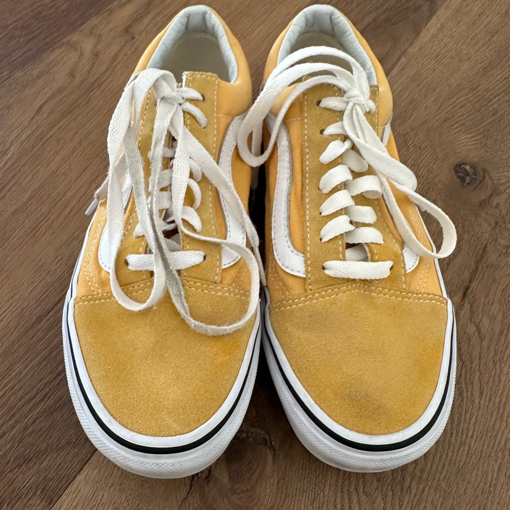 VANS Old Skool Yellow Gold Sneakers Athletic Skater Shoes Women’s Size 7